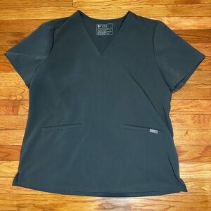 Figs Women’s Charcoal Casma 3 Pocket‎ Scrub Top XL